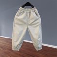 thumbnail image 1 of Juslio Boys Pants Solid Casual Loose Thin Breathable Worn With Ankle Cuffs Gray, 1 of 3