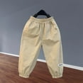 thumbnail image 1 of Juslio Boys Pants Solid Casual Loose Thin Breathable Worn With Ankle Cuffs Khaki, 1 of 3