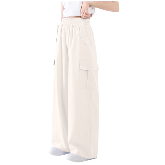 Juslio Boys Pants Solid Casual Spring New Product Work With Multiple Pockets Loose for Khaki