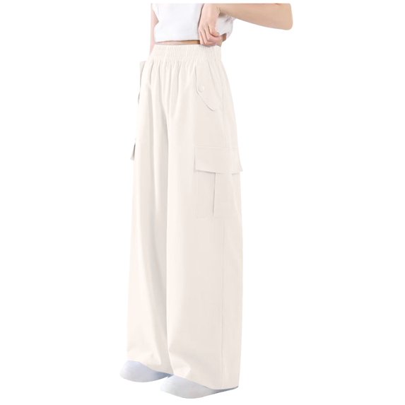 Juslio Boys Pants Solid Casual Spring New Product Work With Multiple Pockets Loose for Khaki