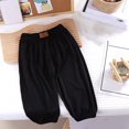 thumbnail image 1 of Juslio Girls Pants Solid Casual Spring Summer Thin Full Length for Kids Black, 1 of 5