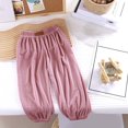 thumbnail image 1 of Juslio Girls Pants Solid Casual Spring Summer Thin Full Length for Kids Pink, 1 of 5