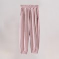 thumbnail image 1 of Juslio Boys Pants Solid Casual Summer Loose Thin Breathable Elastic Sports Mosquito Proof Air-conditioned Pink, 1 of 9