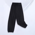 thumbnail image 1 of Juslio Boys Pants Summer Solid Ice Silk Thin Loose Sports Jogger for Kids Black, 1 of 5