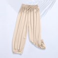 thumbnail image 1 of Juslio Boys Pants Summer Solid Ice Silk Thin Loose Sports Jogger for Kids Khaki, 1 of 5
