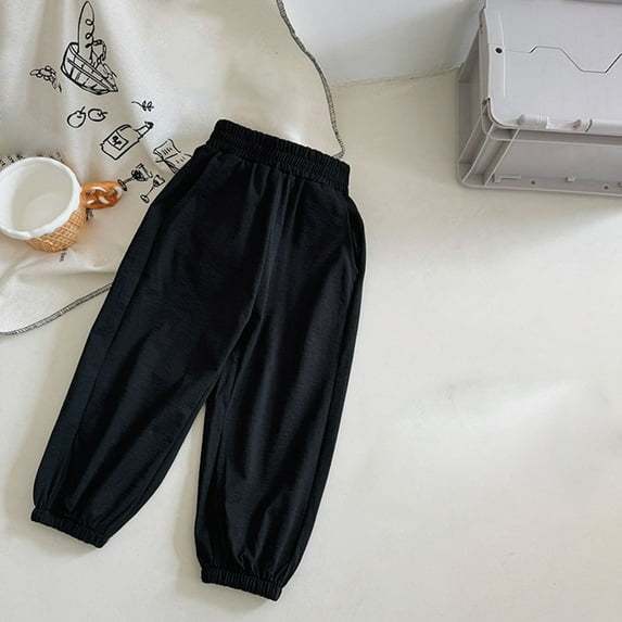 Juslio Boys Pants Toddler Kids Cute Leisure Trousers Black