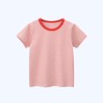thumbnail image 1 of Juslio Boys Striped Shirts Crew Neck Casual Short, Sleeved Tops Comfortable Breathable T Shirts Sizes 2-18, 1 of 4