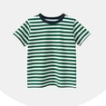 thumbnail image 1 of Juslio Boys Striped Shirts Short Sleeved Tops Comfortable, Breathable Crew Neck Casual T Shirts Sizes 2-18, 1 of 4