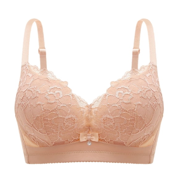 Juslio Bras for Women Athletic Lace Wirefree Solid Push Up Bras for Women