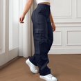thumbnail image 1 of Juslio Cargo Pants for Women Comfortable Zipper Button High Waist High Elastic with Pockets Cargo Pants Straight Pants, 1 of 7