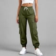 thumbnail image 1 of Juslio Cargo Pants for Women Elastic Waist Cargo Pants with Pockets Casual Comfortable Straight Pants, 1 of 7