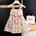 thumbnail image 1 of Juslio Dresses Girls Round Neck Kids Flower Clothing Sleeveless Print Girls Dress, 1 of 3