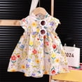 thumbnail image 1 of Juslio Dresses Girls Toddler Kids Flower Clothes Sleeveless Print summer Yellow Girls Dress, 1 of 3