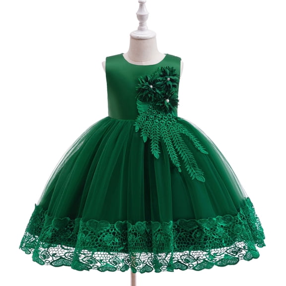 Juslio Dresses for Girls Round Neck Kids Clothing Sleeveless Girl Dress