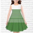 thumbnail image 1 of Juslio Dresses for Girls A-Line Drop Shoulder Clothes Sleeveless Print Little Girl Dresses 13 Years Green, 1 of 3