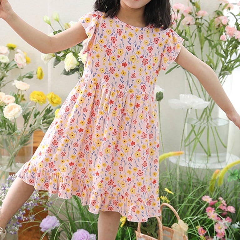 short sleeve girls dress Girls Rib Short-Sleeve Dress - Grey