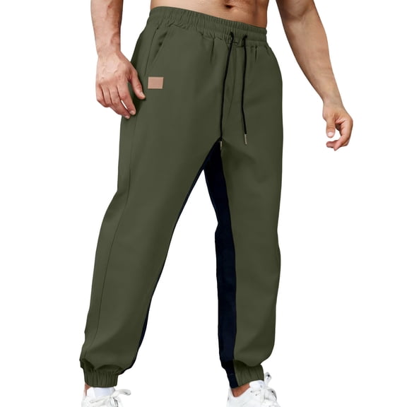 Juslio Fashion Mens Pants Relaxed Fit Drawstring Elastic Waist with Pockets Casual Cargo Pants L