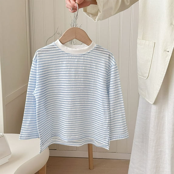 Juslio Girl Shirts Striped Long Sleeve Girls and Boys Shirts Kids Clothing Fashion Tops Casual Sweatshirts