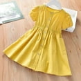 thumbnail image 1 of Juslio Girls Dresses Summer Beach Girls Skirt Kids Clothes Short Sleeve Solid Casual Little Girl Dresses, 1 of 7