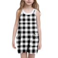 thumbnail image 1 of Juslio Girls Dress Summer Beach Sleeveless Pockets A-line Knee Length Casual Black Halter Dress, 1 of 5