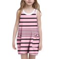 thumbnail image 1 of Juslio Girls Dresses A Line Dresses Sleeveless Pockets Knee Length Casual Summer Beach Pink Halter Dress, 1 of 5