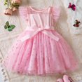 thumbnail image 1 of Juslio Girls Dresses Round Neck Kids Flower Clothing Short Sleeve Girl Dress, 1 of 9