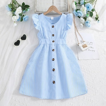 Juslio Girls Dresses Summer Beach Girls Skirt Sundress Kids Clothes Short Sleeve Casual Little Girl Dresses