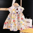 thumbnail image 1 of Juslio Girls Dresses Toddler Kids Flower Clothes Sleeveless Print summer Yellow Girls Dress, 1 of 3