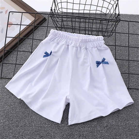 Juslio Girls Elastic Waist Breathable Shorts Solid Casual Shorts Sizes 5