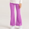 thumbnail image 1 of Juslio Girls Pants Casual Solid 6-16Years Pocket High Waist Bottom Nine Cent Can Be Wearing Outward Purple, 1 of 6