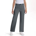thumbnail image 1 of Juslio Girls Pants Casual Solid 7-16 Years Middle Mid Waist Pocket Straight Tube Decorative Buckle Gray, 1 of 7