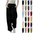 thumbnail image 1 of Juslio Sweatpants for Girls High Waist Drawstring Elastic Waist Elastic Bottom Pants,Size 3-13, 1 of 7