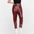 thumbnail image 1 of Juslio Girls Pants Casual Solid Thin Light Patch Leggings Elastic Slim Red, 1 of 5