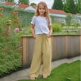 thumbnail image 1 of Juslio Girls Pants Casual Solid Toddler Kids Cute Summer Breathable Pocket Shorts Khaki, 1 of 9