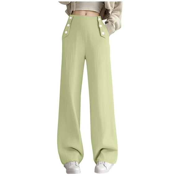 Juslio Girls Pants Casual Unisex Child Cotton Washed Zou Spring Summer Thin Linen Pants