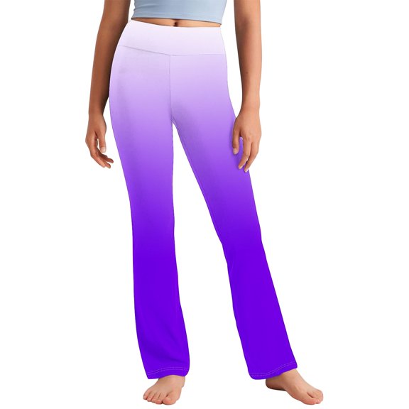 Juslio Girls Pants Casual Unisex Child Toddler KidsCute Sweet Elasticity Straight High Waist Yoga Purple