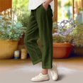 thumbnail image 1 of Juslio Girls Pants Casual Unisex Child With Pockets Smocked High Waist Pant Loose Wide Leg Trousers 4-14 Years Linen Pants, 1 of 7