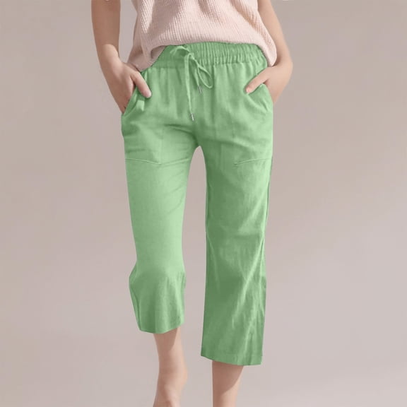 Juslio Girls Pants Children Boys Girls Jogging Bottoms Sports Trousers Long Training Casual Sweat(Green Capris, 150)