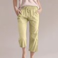 thumbnail image 1 of Juslio Girls Pants Children Boys Girls Jogging Bottoms Sports Trousers Long Training Casual Sweat（Khaki Capris， 140）, 1 of 5