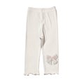 thumbnail image 1 of Juslio Girls Pants Girls' Summer Thin Elastic Waistband Cropped Casual Children's Children's Outerwear Mid（White Capris， 1 Years）, 1 of 5