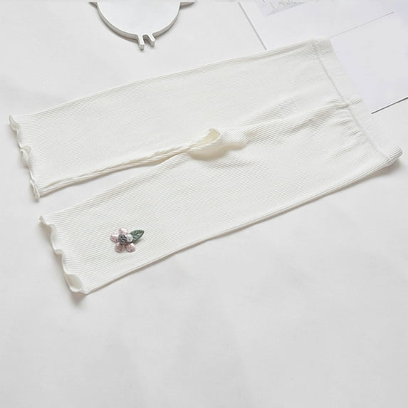 Juslio Girls Capris Girls' Summer Thin Elastic Waistband Cropped Casual Children's Children's Outerwear Mid(White Capris, 2 Years)