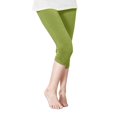 thumbnail image 1 of Juslio Girls Pants Kids Fashion Solid Color Cute Summer Leisure Yoga Leggings Sports Wrinkle Cropped（Green Capris， 5 Years）, 1 of 6