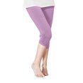 thumbnail image 1 of Juslio Girls Pants Kids Fashion Solid Color Cute Summer Leisure Yoga Leggings Sports Wrinkle Cropped（Purple Capris， 8 Years）, 1 of 6
