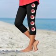thumbnail image 1 of Juslio Girls Pants Kids Girls Fashion Baesball Print Summer Leisure Yoga Leggings Sports Cropped（Black Capris， 2 Years）, 1 of 4