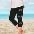 thumbnail image 1 of Juslio Girls Pants Kids Girls Fashion Print Summer Leisure Yoga Leggings Sports Cropped（Black Capris， 6 Years）, 1 of 8