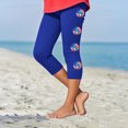 thumbnail image 1 of Juslio Girls Pants Kids Girls Fashion Print Summer Leisure Yoga Leggings Sports Cropped（Dark Blue Capris， 6 Years）, 1 of 4