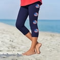 thumbnail image 1 of Juslio Girls Pants Kids Girls Fashion Print Summer Leisure Yoga Leggings Sports Cropped（Navy Capris， 10 Years）, 1 of 4
