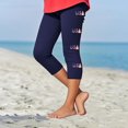 thumbnail image 1 of Juslio Girls Pants Kids Girls Fashion Print Summer Leisure Yoga Leggings Sports Cropped（Navy Capris， 2 Years）, 1 of 4
