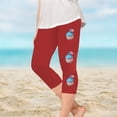 thumbnail image 1 of Juslio Girls Pants Kids Girls Fashion Print Summer Leisure Yoga Leggings Sports Cropped（Red Capris， 10 Years）, 1 of 8
