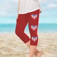 thumbnail image 1 of Juslio Girls Pants Kids Girls Fashion Print Summer Leisure Yoga Leggings Sports Cropped（Red Capris， 8 Years）, 1 of 9